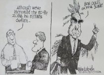 'Although we've increased the no-fly zone, he remains defiant...'